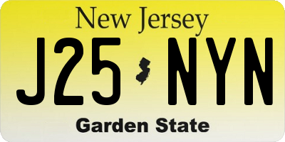 NJ license plate J25NYN