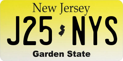 NJ license plate J25NYS