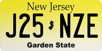 NJ license plate J25NZE