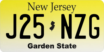 NJ license plate J25NZG