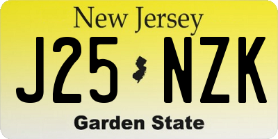 NJ license plate J25NZK