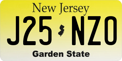 NJ license plate J25NZO