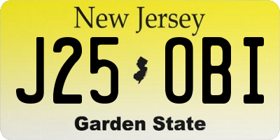 NJ license plate J25OBI
