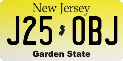 NJ license plate J25OBJ