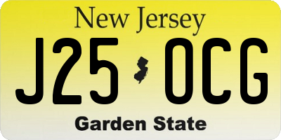 NJ license plate J25OCG