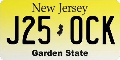 NJ license plate J25OCK