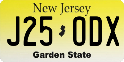 NJ license plate J25ODX
