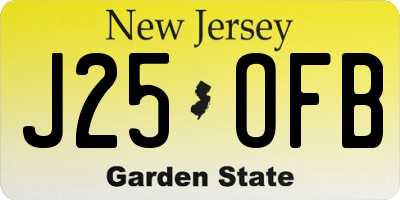 NJ license plate J25OFB