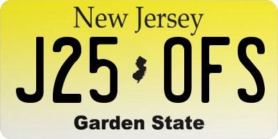 NJ license plate J25OFS