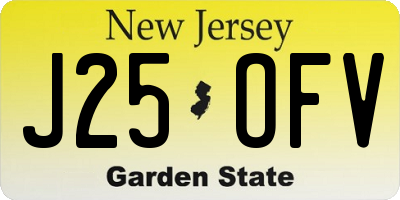 NJ license plate J25OFV