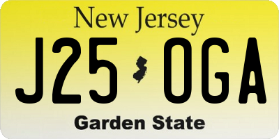 NJ license plate J25OGA