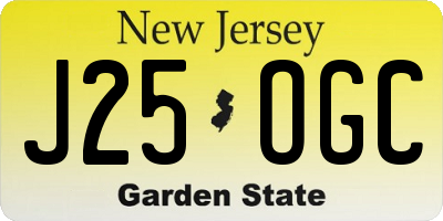 NJ license plate J25OGC