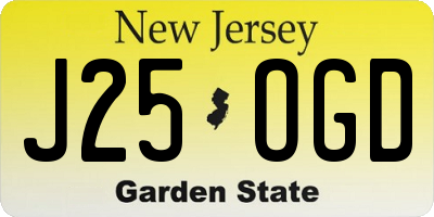NJ license plate J25OGD