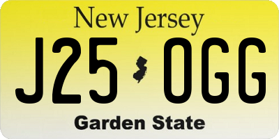 NJ license plate J25OGG