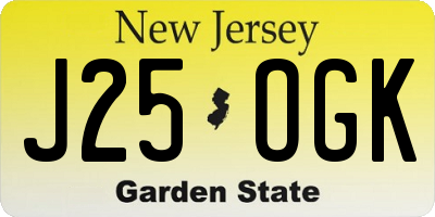 NJ license plate J25OGK