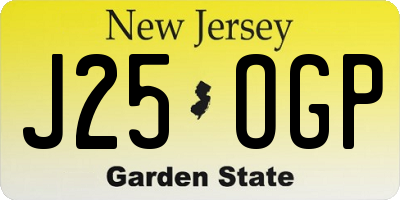 NJ license plate J25OGP