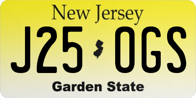 NJ license plate J25OGS