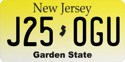 NJ license plate J25OGU