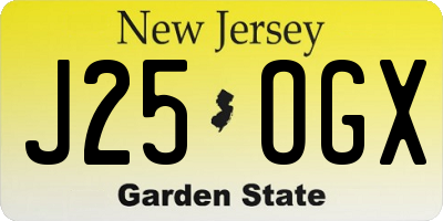 NJ license plate J25OGX