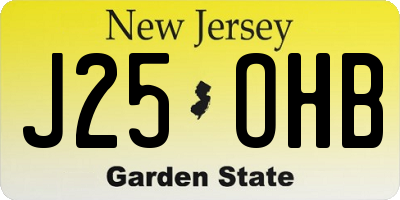 NJ license plate J25OHB