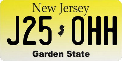 NJ license plate J25OHH