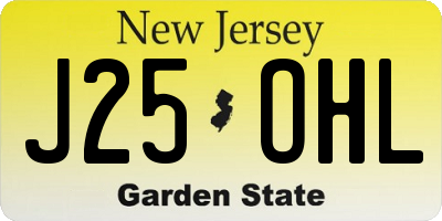 NJ license plate J25OHL