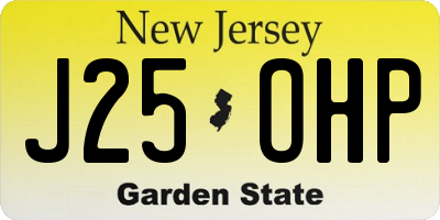 NJ license plate J25OHP