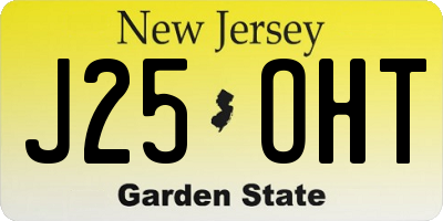 NJ license plate J25OHT