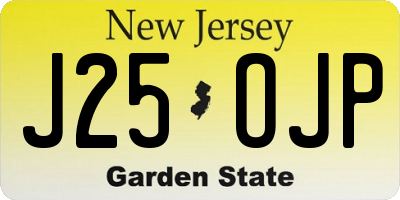 NJ license plate J25OJP