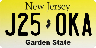 NJ license plate J25OKA