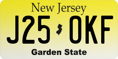 NJ license plate J25OKF