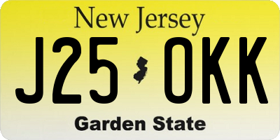 NJ license plate J25OKK