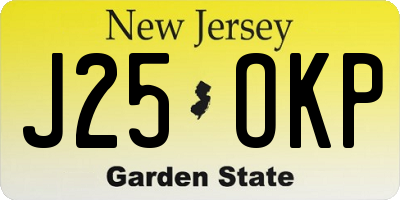 NJ license plate J25OKP