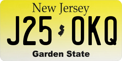 NJ license plate J25OKQ