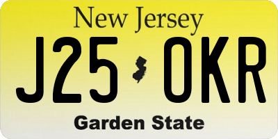 NJ license plate J25OKR