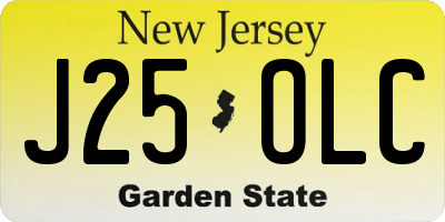 NJ license plate J25OLC