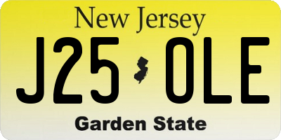 NJ license plate J25OLE