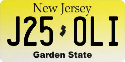 NJ license plate J25OLI