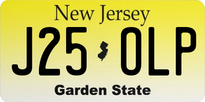 NJ license plate J25OLP