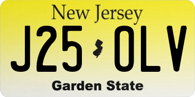NJ license plate J25OLV