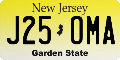 NJ license plate J25OMA