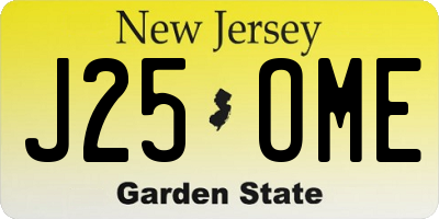NJ license plate J25OME