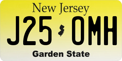 NJ license plate J25OMH