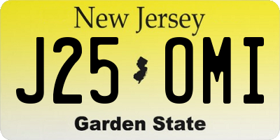 NJ license plate J25OMI