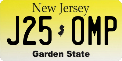NJ license plate J25OMP
