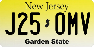 NJ license plate J25OMV