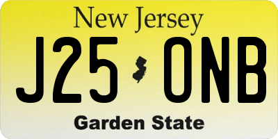 NJ license plate J25ONB