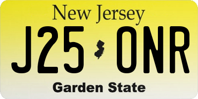 NJ license plate J25ONR