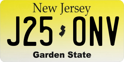 NJ license plate J25ONV