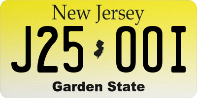 NJ license plate J25OOI